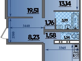 Продается 2-комнатная квартира ЖК Город у моря, литера 21, 66.72  м&sup2;, 9688000 рублей