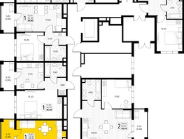 Продается 1-комнатная квартира ЖК Кипарис, литер 8, 35.7  м&sup2;, 12316500 рублей
