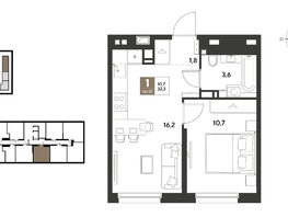 Продается 1-комнатная квартира ЖК ГРЕЙД, литер 13, 32.3  м&sup2;, 6027180 рублей