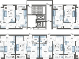 Продается 2-комнатная квартира ЖК Смородина, литера 14, 51.79  м&sup2;, 6926750 рублей