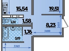 Продается 2-комнатная квартира ЖК Город у моря, литера 23, 66.72  м&sup2;, 9814512 рублей
