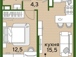 Продается 1-комнатная квартира ЖК ДОГМА ПАРК, литера 18, 35.4  м&sup2;, 7398600 рублей
