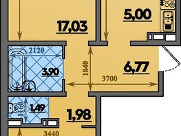 Продается 3-комнатная квартира ЖК Молодежный 2, литера 14, 63.81  м&sup2;, 7669962 рублей