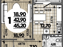 Продается 1-комнатная квартира ЖК Горгиппия, литера 2, 45.2  м&sup2;, 9998479 рублей