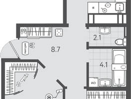 Продается 2-комнатная квартира ЖК Все Свои ВИП, литера 3, 62.05  м&sup2;, 13340750 рублей