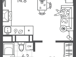 Продается Студия ЖК Все Свои ВИП, литера 3, 26.85  м&sup2;, 7571700 рублей