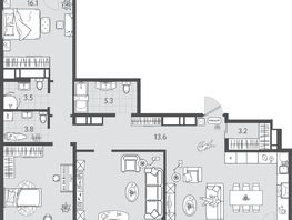 Продается 3-комнатная квартира ЖК Все Свои ВИП, литера 3, 111.7  м&sup2;, 30940900 рублей