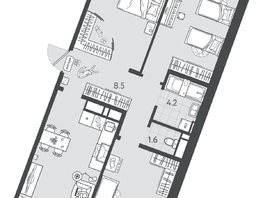 Продается 3-комнатная квартира ЖК Все Свои ВИП, литер 7, 84.5  м&sup2;, 21716500 рублей