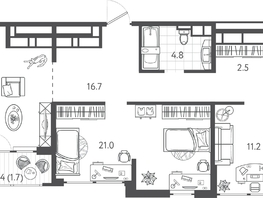 Продается 3-комнатная квартира ЖК Все Свои ВИП, литера 6, 112.85  м&sup2;, 29341000 рублей