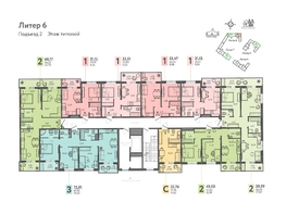 Продается 2-комнатная квартира ЖК Теплые края, литер 6, 60.23  м&sup2;, 7227600 рублей