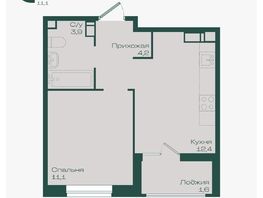 Продается 1-комнатная квартира ЖК Ботаника, литер 1.1, 33.2  м&sup2;, 5630720 рублей