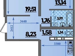 Продается 2-комнатная квартира ЖК Город у моря, литера 8, 66.72  м&sup2;, 9941280 рублей