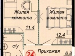 Продается 1-комнатная квартира Российская ул, 59.1  м², 13770300 рублей