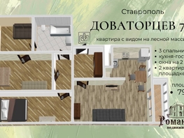 Продается 4-комнатная квартира Доваторцев ул, 79.5  м², 7200000 рублей