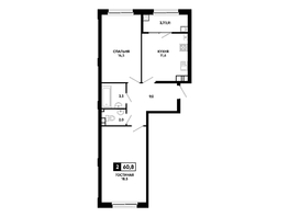 Продается 2-комнатная квартира ЖК Резиденция СОФИ, литер 1 корпус 2, 60.8  м&sup2;, 7220000 рублей
