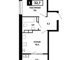 Продается 1-комнатная квартира ЖК Основа, литер 6.2, 32.7  м&sup2;, 4350735 рублей