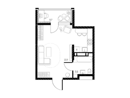 Продается Студия ЖК Панорама на Театральном, литера 1, 27.5  м&sup2;, 5154640 рублей