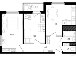 Продается 2-комнатная квартира Ткачева ул, 54  м&sup2;, 6200000 рублей