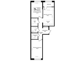 Продается 3-комнатная квартира ЖК Придонье, литер 3.1, 65  м&sup2;, 7150000 рублей