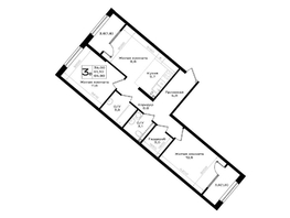 Продается 3-комнатная квартира ЖК Придонье, литер 3.3, 64.9  м&sup2;, 7139000 рублей