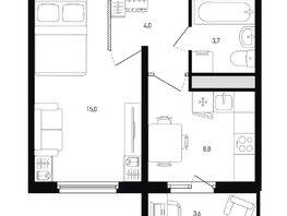 Продается 1-комнатная квартира ЖК Левенцовка Парк, лит 8-11 стр.1, сек.1,2,3, 32.5  м&sup2;, 5386095 рублей