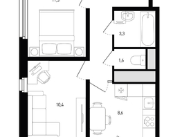 Продается 2-комнатная квартира ЖК Левенцовка Парк, лит 8-11 стр.2, сек.4,5, 44.3  м&sup2;, 5553891 рублей