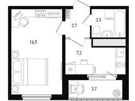 Продается 1-комнатная квартира ЖК 5 элемент Аске, лит 5-11 стр.1, сек.1,2,3,4, 31.8  м&sup2;, 5421900 рублей