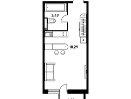 Продается Студия ЖК Малина Парк, дом 2, 23.8  м&sup2;, 3220000 рублей