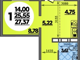 Продается Студия ЖК Суворовский, литера 2, 27.37  м&sup2;, 4009999 рублей