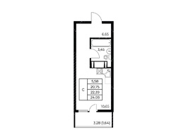 Продается Студия ЖК Звезда Столицы 2, 24.03  м&sup2;, 4361445 рублей