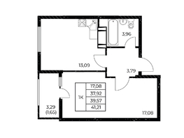 Продается 1-комнатная квартира ЖК Звезда Столицы 2, 41.21  м&sup2;, 5934240 рублей