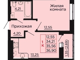 Продается 1-комнатная квартира ЖК Вишневый сад, дом 2.2, 36.1  м&sup2;, 6100900 рублей