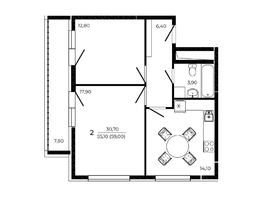 Продается 2-комнатная квартира ЖК ПРИТЯЖЕНИЕ, литер 3, 59  м&sup2;, 7080000 рублей