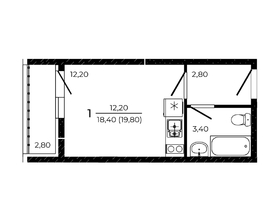 Продается Студия ЖК ПРИТЯЖЕНИЕ, литер 3, 19.8  м&sup2;, 2613600 рублей