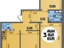 Продается 3-комнатная квартира ЖК Суворовский, литера 23, 83.95  м&sup2;, 8961655 рублей