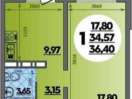 Продается 1-комнатная квартира ЖК Суворовский, литера 6, 36.4  м&sup2;, 4979520 рублей