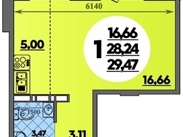 Продается Студия ЖК Суворовский, литера 23, 29.47  м&sup2;, 3952555 рублей