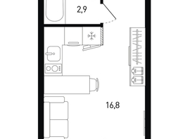 Продается Студия Ткачева ул, 21  м&sup2;, 4013415 рублей