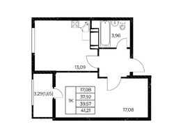 Продается 1-комнатная квартира ЖК Звезда Столицы 2, 41.21  м&sup2;, 6057870 рублей