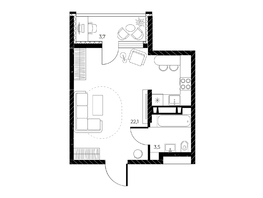 Продается Студия ЖК Панорама на Театральном, литера 1, 27.5  м&sup2;, 5670100 рублей