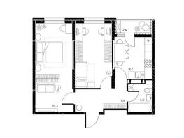 Продается 2-комнатная квартира ЖК Панорама на Театральном, литера 1, 56.6  м&sup2;, 10810600 рублей