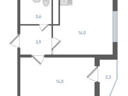 Продается 1-комнатная квартира ЖК Левенцовка Парк, литер 8-14, 37.3  м&sup2;, 4886300 рублей