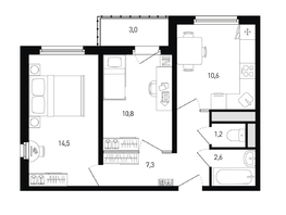 Продается 2-комнатная квартира ЖК 5 элемент Аске, лит 5-11 стр.2, сек.5,6, 49  м&sup2;, 6154400 рублей