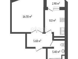 Продается 1-комнатная квартира Добровольского пл, 38  м², 4450000 рублей