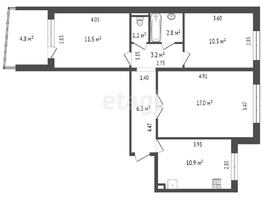 Продается 3-комнатная квартира Таганрогская ул, 64  м², 6200000 рублей