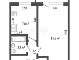 Продается 1-комнатная квартира Луначарского ул, 31  м², 3350000 рублей