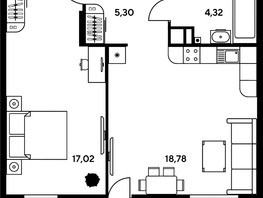 Продается 2-комнатная квартира ЖК Гринсайд, 4.1-4.3, 47.12  м², 14090000 рублей