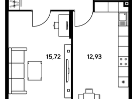 Продается 1-комнатная квартира ЖК Малина Парк, дом 1, 42.32  м², 7820000 рублей