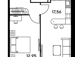 Продается 2-комнатная квартира ЖК Малина Парк, дом 1, 45  м², 8340000 рублей