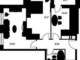 Продается 2-комнатная квартира ЖК Культура, дом 1, 55.48  м², 14030000 рублей